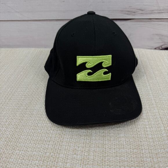 Billabong Flex Hat Black‎ Green Logo One Size - Picture 1 of 7